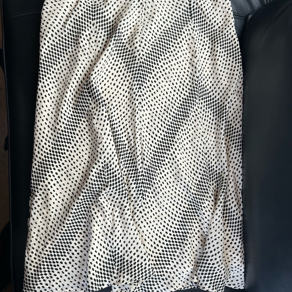 Jones New York Black and White Pleated Midi Skirt